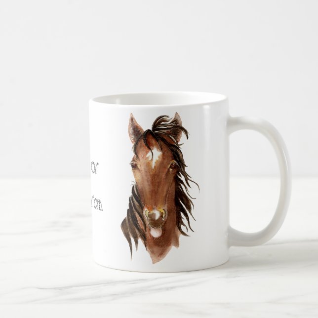 Mug Nom personnalisé Monogramme Cheval avec attitude (Droite)