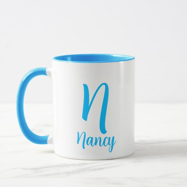Mug Nom personnalisé Monogramme Élégante Typographie B (Gauche)