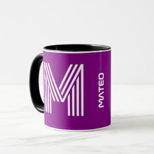 Mug Nom personnalisé, Monogramme initial   Musique de 