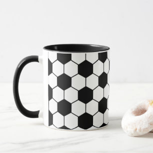 Mug Nom personnalisé motif de balle de football noir e