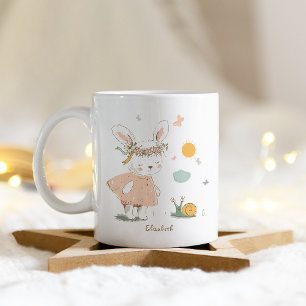 Mug Nom personnalisé Motif de lapin de Pâques