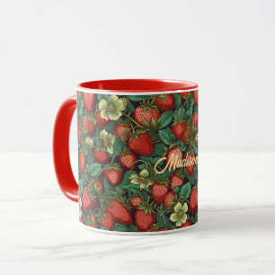 Mug Nom personnalisé Motif fraise