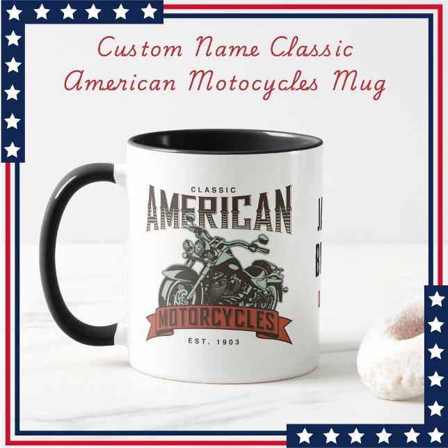 Mug Nom personnalisé Motocycles américains classiques (Créateur téléchargé)