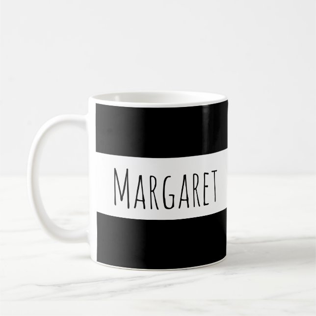 Mug Nom personnalisé noir personnalisé (Gauche)