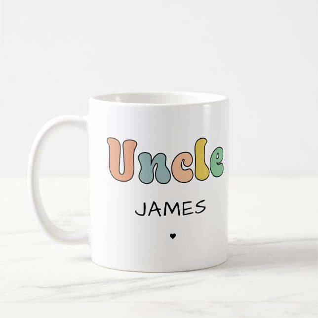 Mug Nom personnalisé Oncle Retro Cadeau | Oncle person (Gauche)