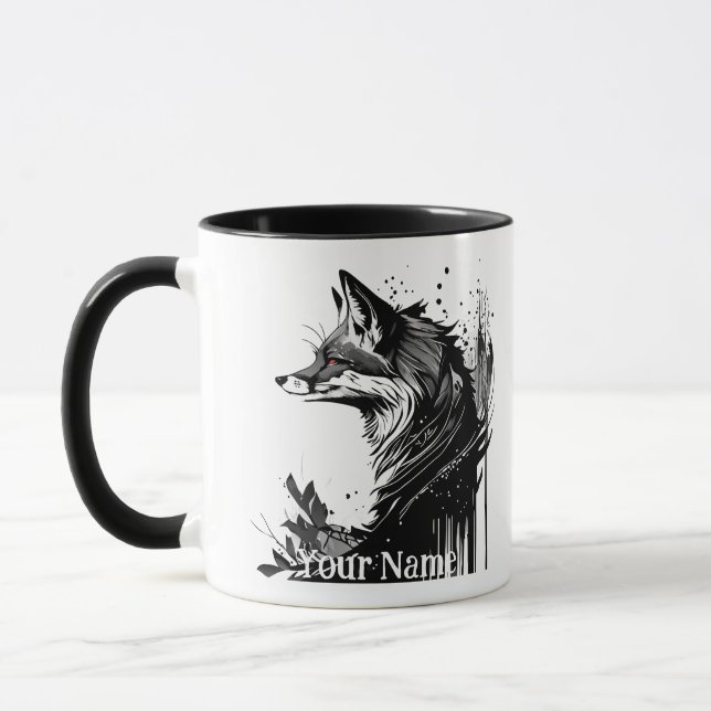 Mug Nom personnalisé ou Renard de texte Renards aquare (Gauche)