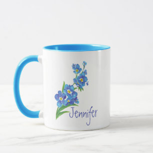 Mug Nom personnalisé Oubliez-moi pas Fleur de jardin A