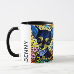 Mug Nom personnalisé par art noir de bande dessinée 