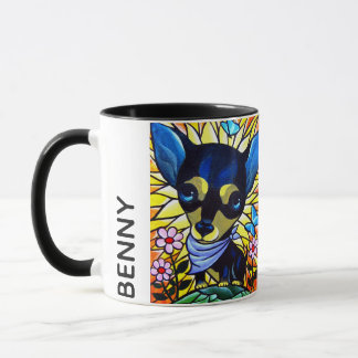 Mug Nom personnalisé par art noir de bande dessinée de