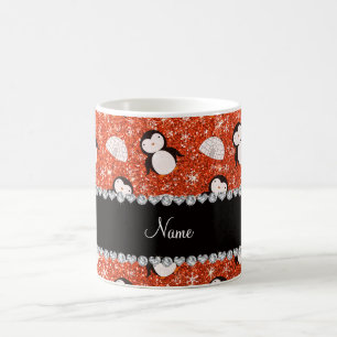 Mug Nom personnalisé parties scintillant orange pingou