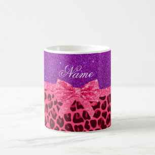 Mug Nom personnalisé parties scintillant violet face