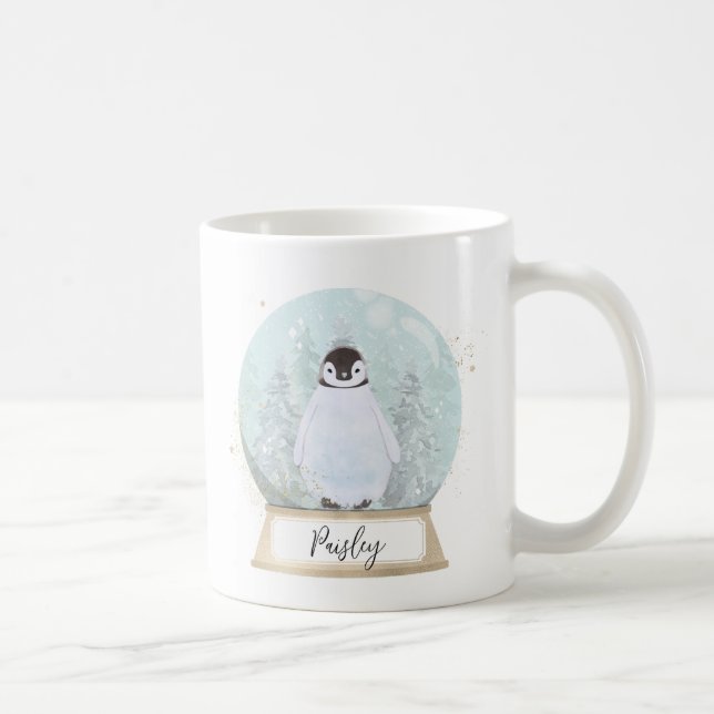 Mug Nom personnalisé Penguin Noël (Droite)
