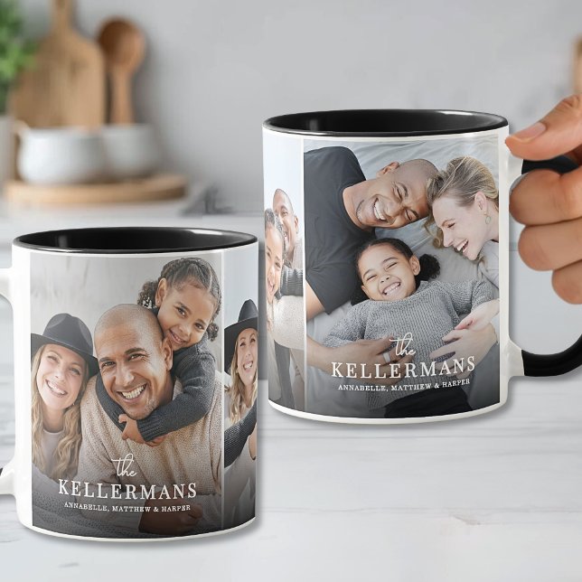 Mug Nom personnalisé Photo de famille simple (Personalized Name Simple Family Photo Mug)