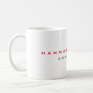 Mug Nom personnalisé Professional Red Grey Blanc moder