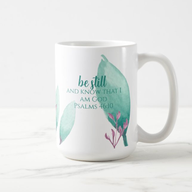 Mug Nom personnalisé Psaumes d'aquarelle moderne 46: 1 (Droite)