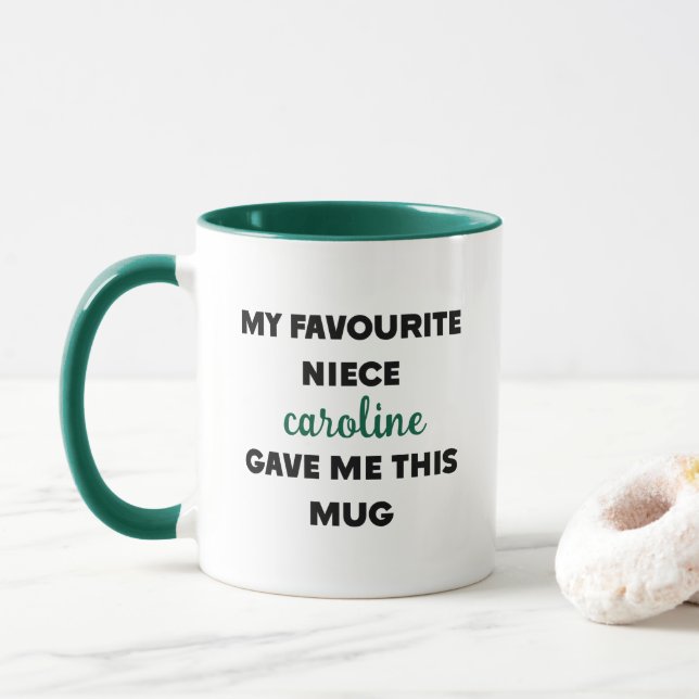 Mug Nom personnalisé que ma nièce préférée m'a donné (Avec donut)