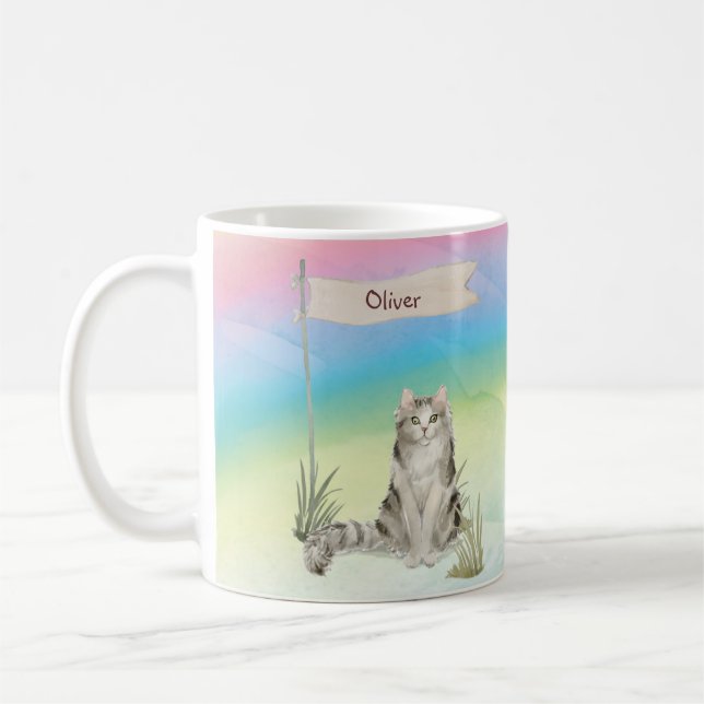 Mug Nom personnalisé Ragamuffin Animal de chat (Gauche)