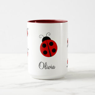 Mug Nom personnalisé Red LadyBug