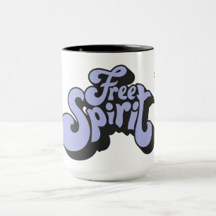 Mug Nom personnalisé Rétro "Esprit libre"
