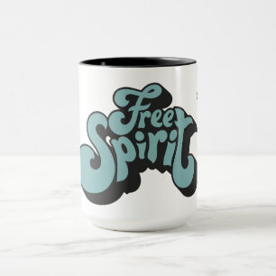 Mug Nom personnalisé Rétro "Esprit libre"