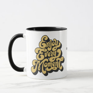 Mug Nom personnalisé Retro "Profitez de chaque instant