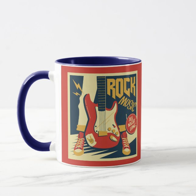 Mug Nom personnalisé Retro Rock Music musiques (Gauche)