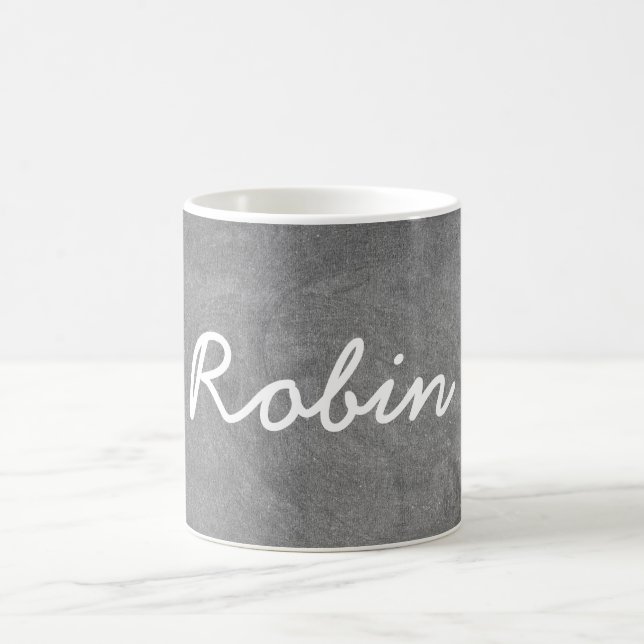 Mug Nom personnalisé Robin Chalkboard Typographie (Centre)