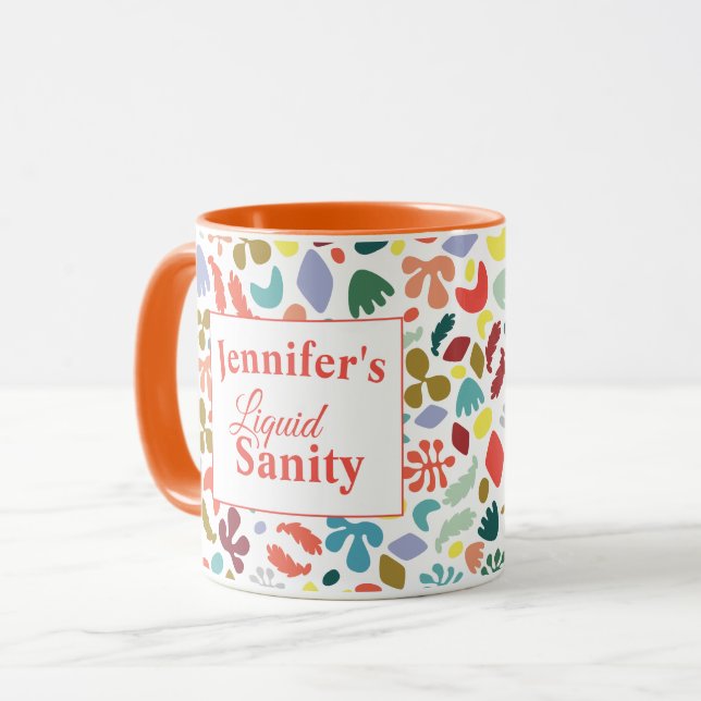 Mug Nom personnalisé Sanité liquide Coloré (Devant gauche)