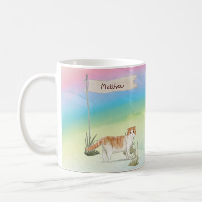 Mug Nom personnalisé Scottish Pold Cat Pet (Gauche)