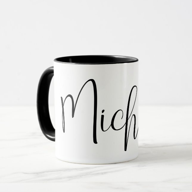 Mug NOM PERSONNALISÉ - Script tendance personnalisé (Devant gauche)