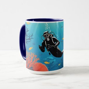 Mug Nom personnalisé Scuba Diver