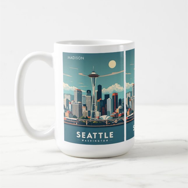 Mug Nom personnalisé Seattle Washington (Gauche)