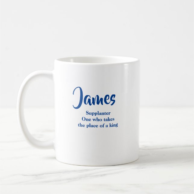 Mug Nom personnalisé Signifiant James Blue (Gauche)