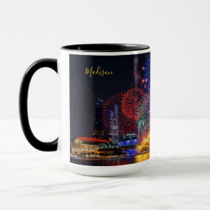 Mug Nom personnalisé Singapore Fireworks