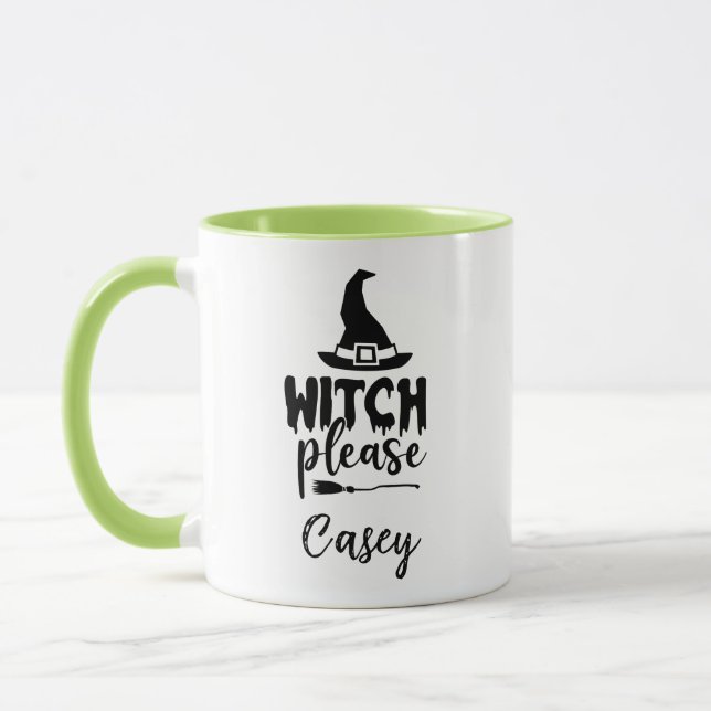 Mug Nom personnalisé ' Sorcière s'il vous plaît' (Gauche)