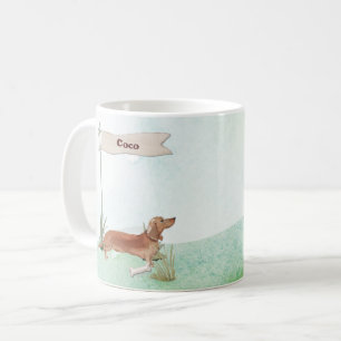 Mug Nom Personnalisé Tan Dachshund Animal Chien