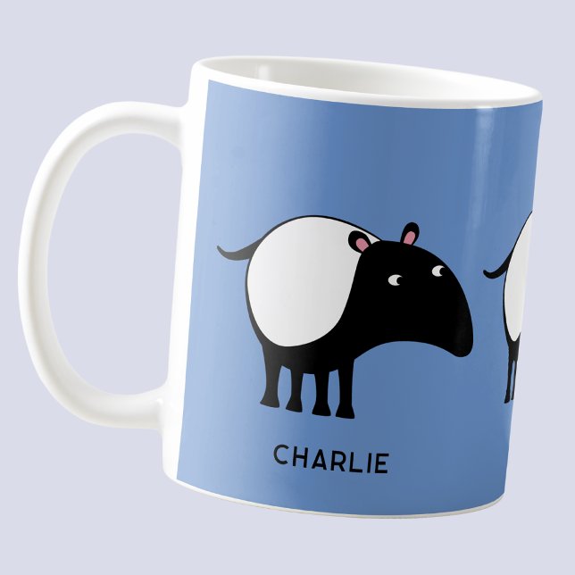 Mug Nom personnalisé Tapir (Fun personalized custom name or text Malaysian Tapir mug, fun, quirky and whimsical)