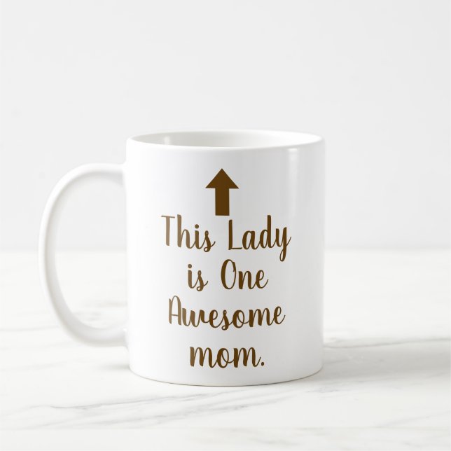 MUG NOM PERSONNALISÉ & TEXTE DRÔLE SIMPLE ÉLÉGANT MAMA (Gauche)