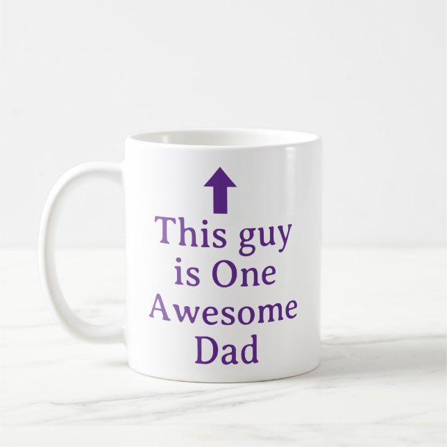 MUG NOM PERSONNALISÉ & TEXTE DRÔLE SIMPLE ÉLÉGANT PAPA (Gauche)