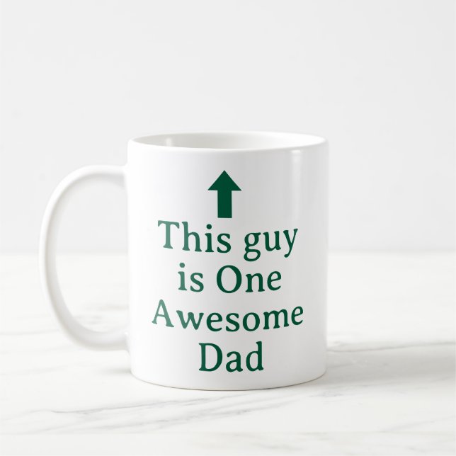 MUG NOM PERSONNALISÉ & TEXTE DRÔLE SIMPLE ÉLÉGANT PAPA (Gauche)