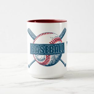 Mug Nom personnalisé, texte et couleur Baseball