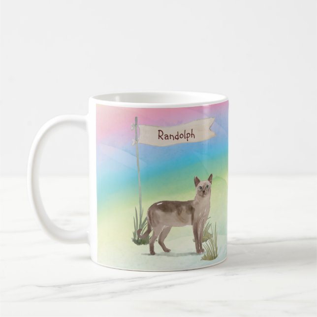 Mug Nom personnalisé Tonkinese chat animal (Gauche)