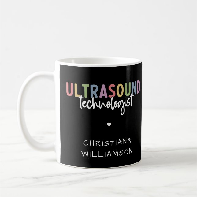 Mug Nom personnalisé Ultrasound Technologist Cadeaux (Gauche)