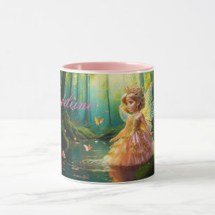 Mug Nom personnalisé Une fée magique dans un étang