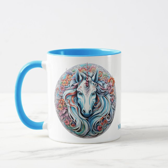 Mug Nom personnalisé Unicorn (Gauche)