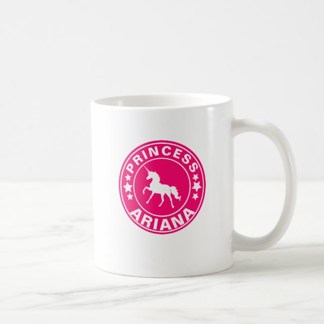 Mug Nom personnalisé Unicorn Princess Pink Musique per (Droite)