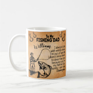 Mug Nom personnalisé Vintage Pêche papa avec message
