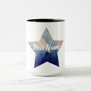 Mug Nom personnalisé Watercolor Star