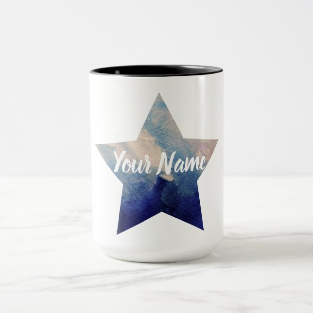 Mug Nom personnalisé Watercolor Star (Centre)