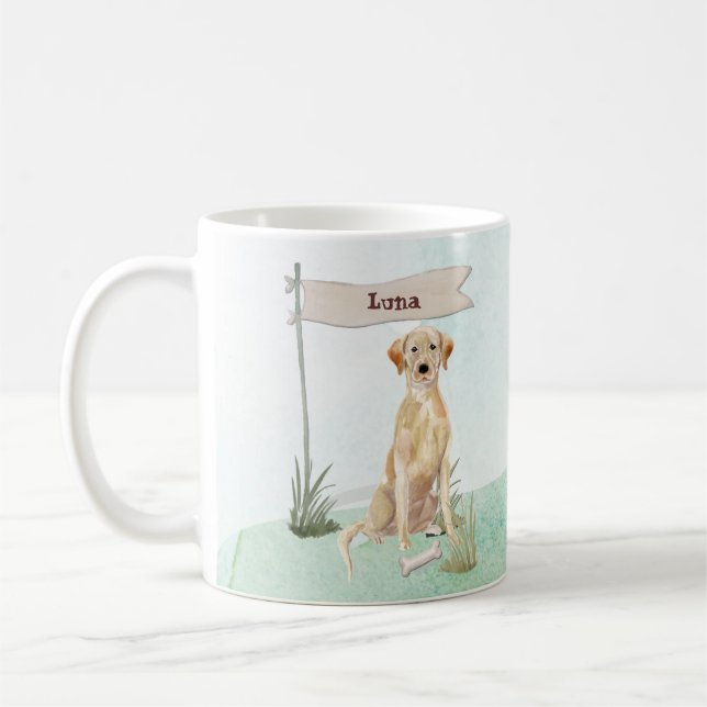 Mug Nom personnalisé Yellow Lab Pet Dog (Gauche)